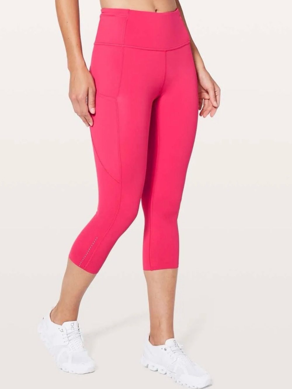 Lululemon Fast & Free Crop II *Nulux 19" Fuchsia Pink